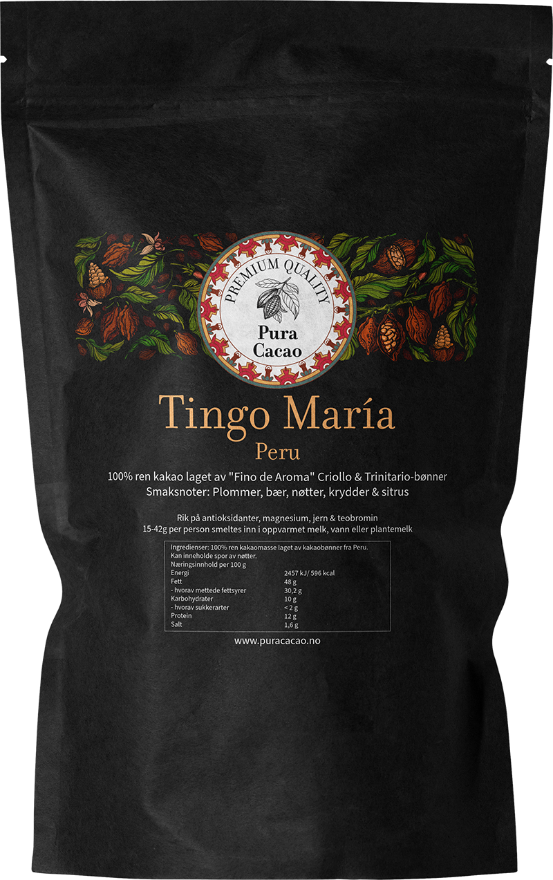 100% ren kakaomasse fra Tingo María - Peru