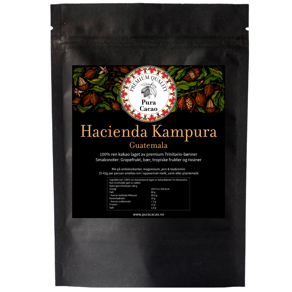 100% ren kakao fra Hacienda Kampura - Guatemala