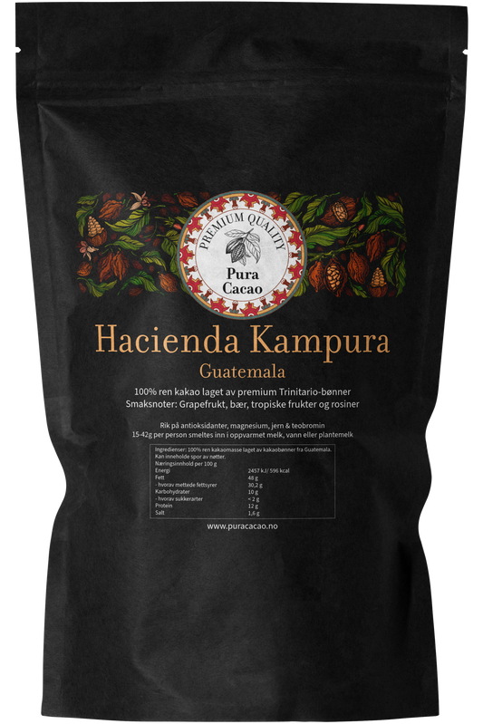 100% ren kakao fra Hacienda Kampura - Guatemala
